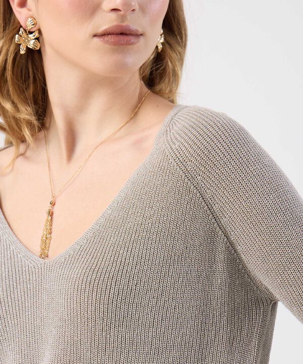 Saco Fino Tejido Cuello V Elegante Para Mujer