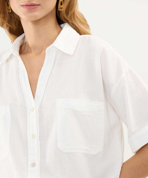 Camisa en Efecto Lino image number null