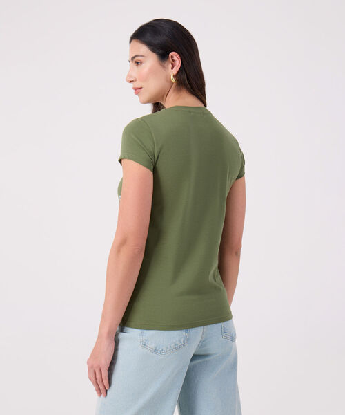 Camiseta Unicolor Con Detalle 