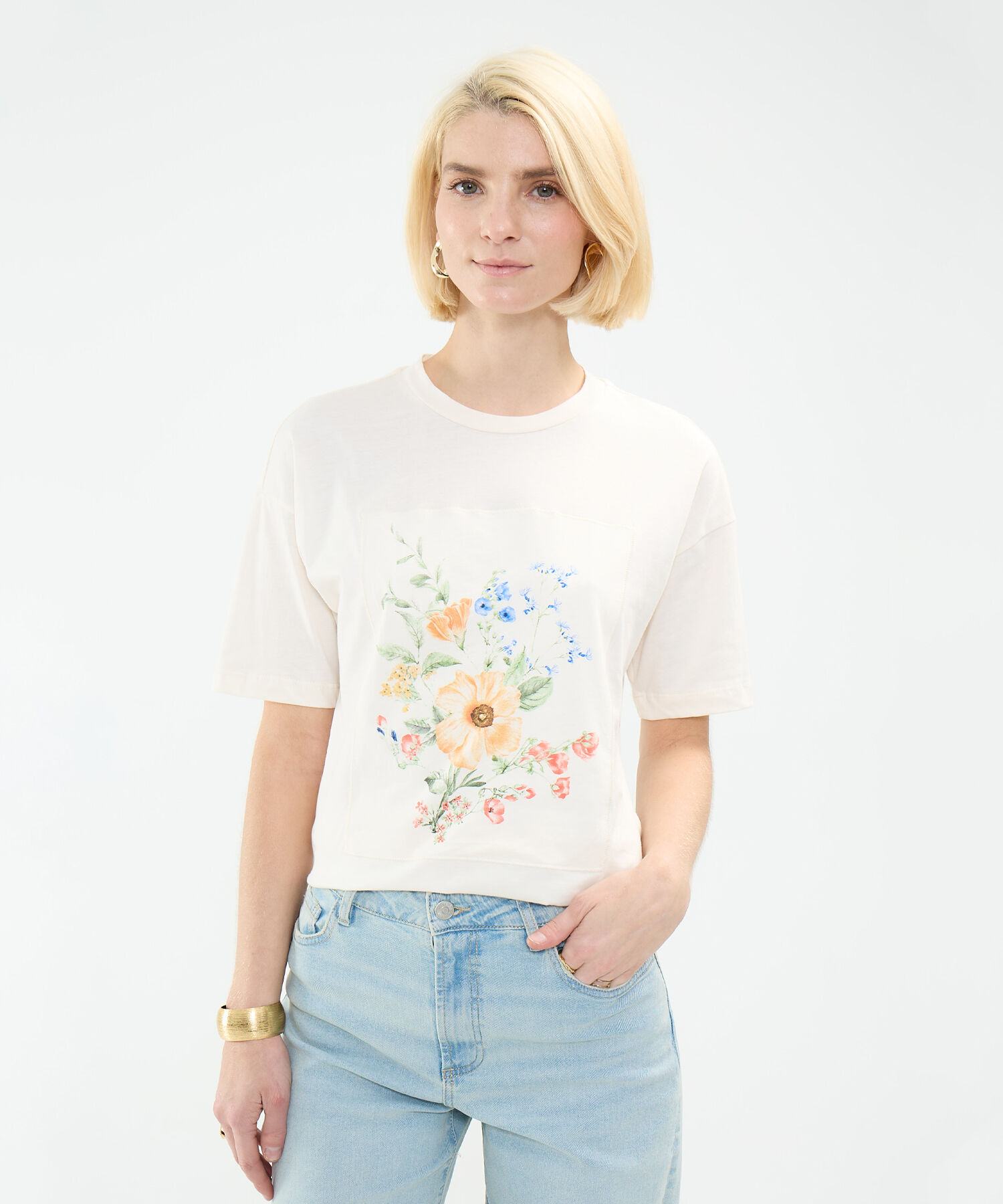 Camiseta Bordada con Estampado