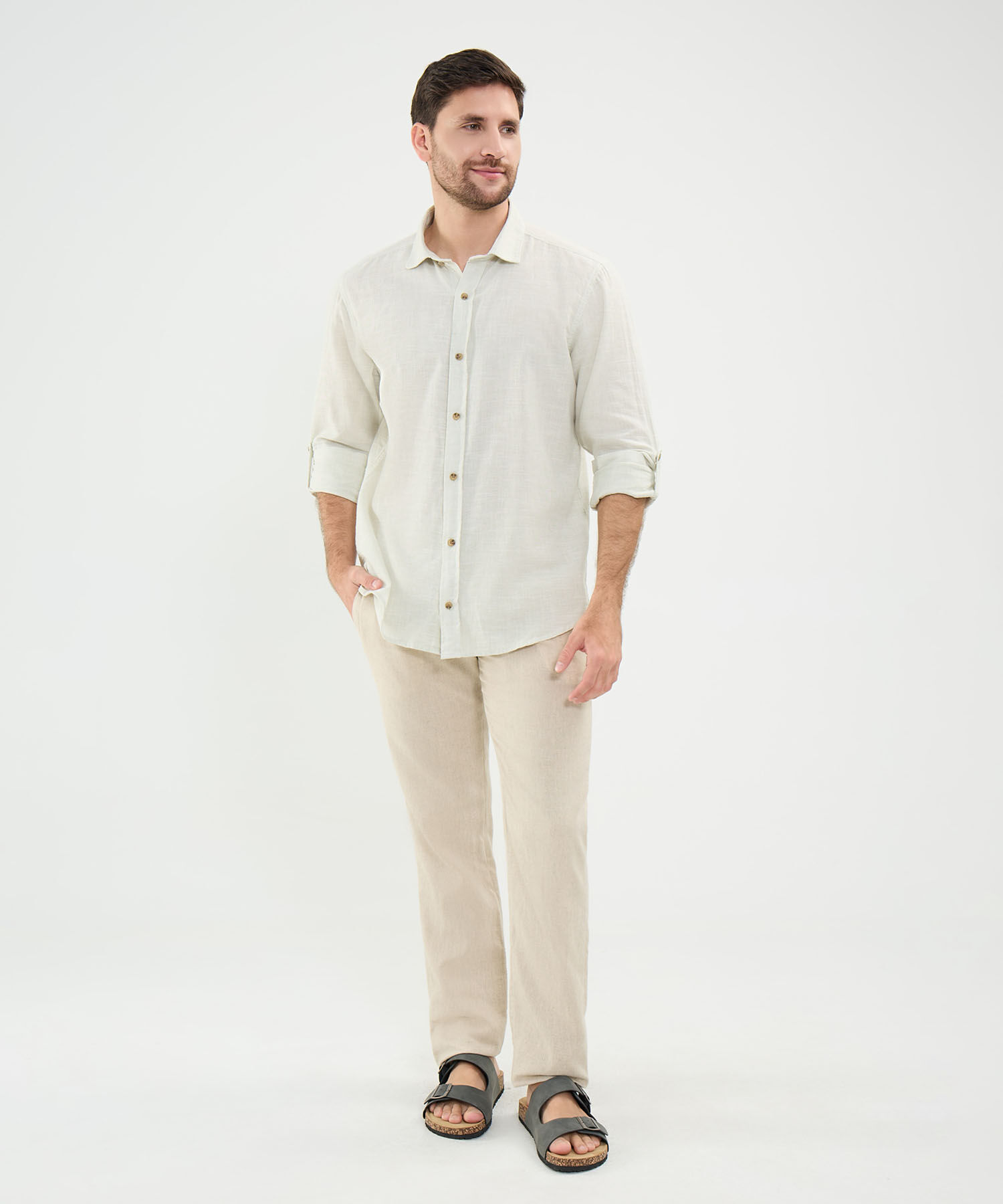 Camisa en Efecto Rústico