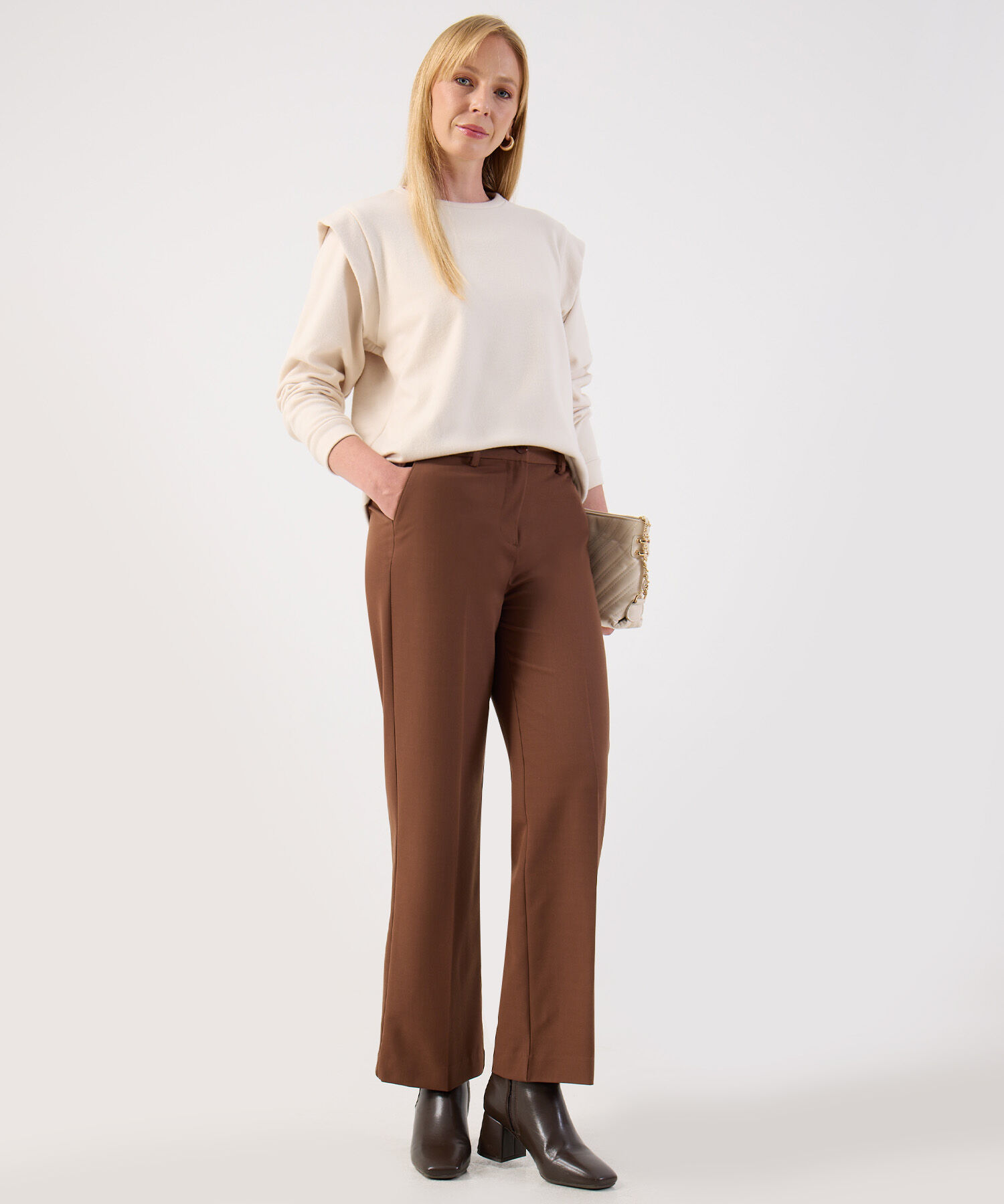 Pantal&oacute;n Sastre Cropped Cl&aacute;sico Urbano