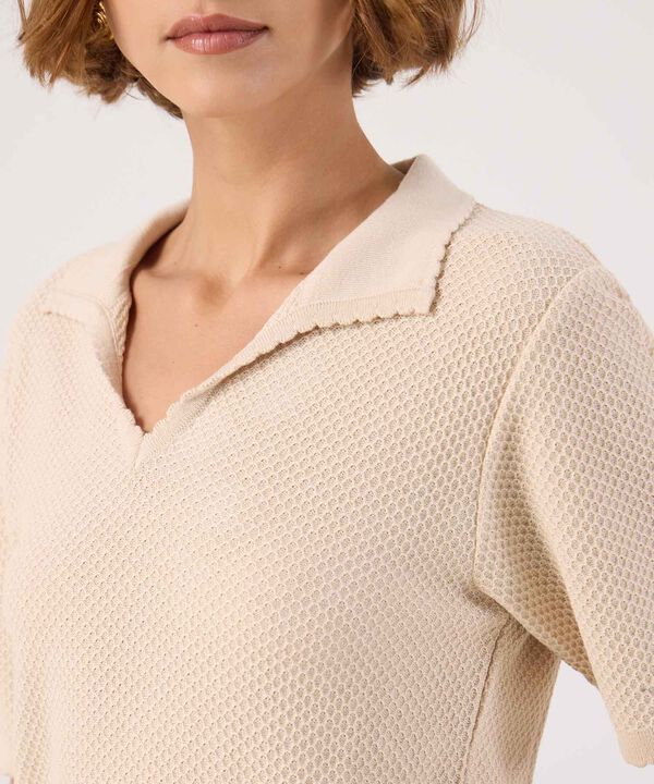 Polo texturizada unicolor 