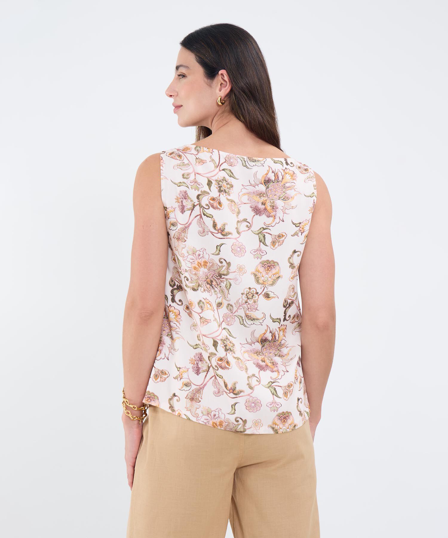 Blusa Estampada Manga Sisa