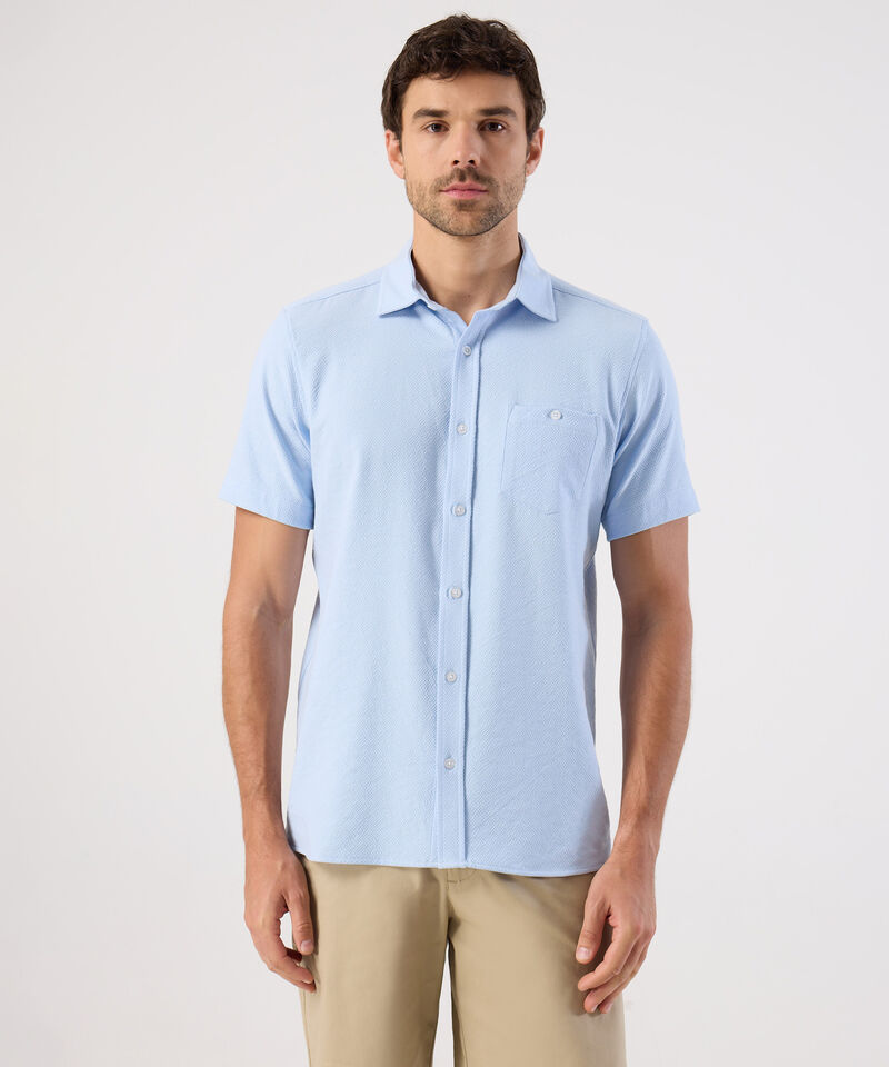 Camisa Casual De Textura Para Hombre