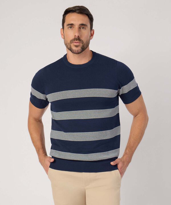 Camiseta A Rayas Manga Corta  image number null