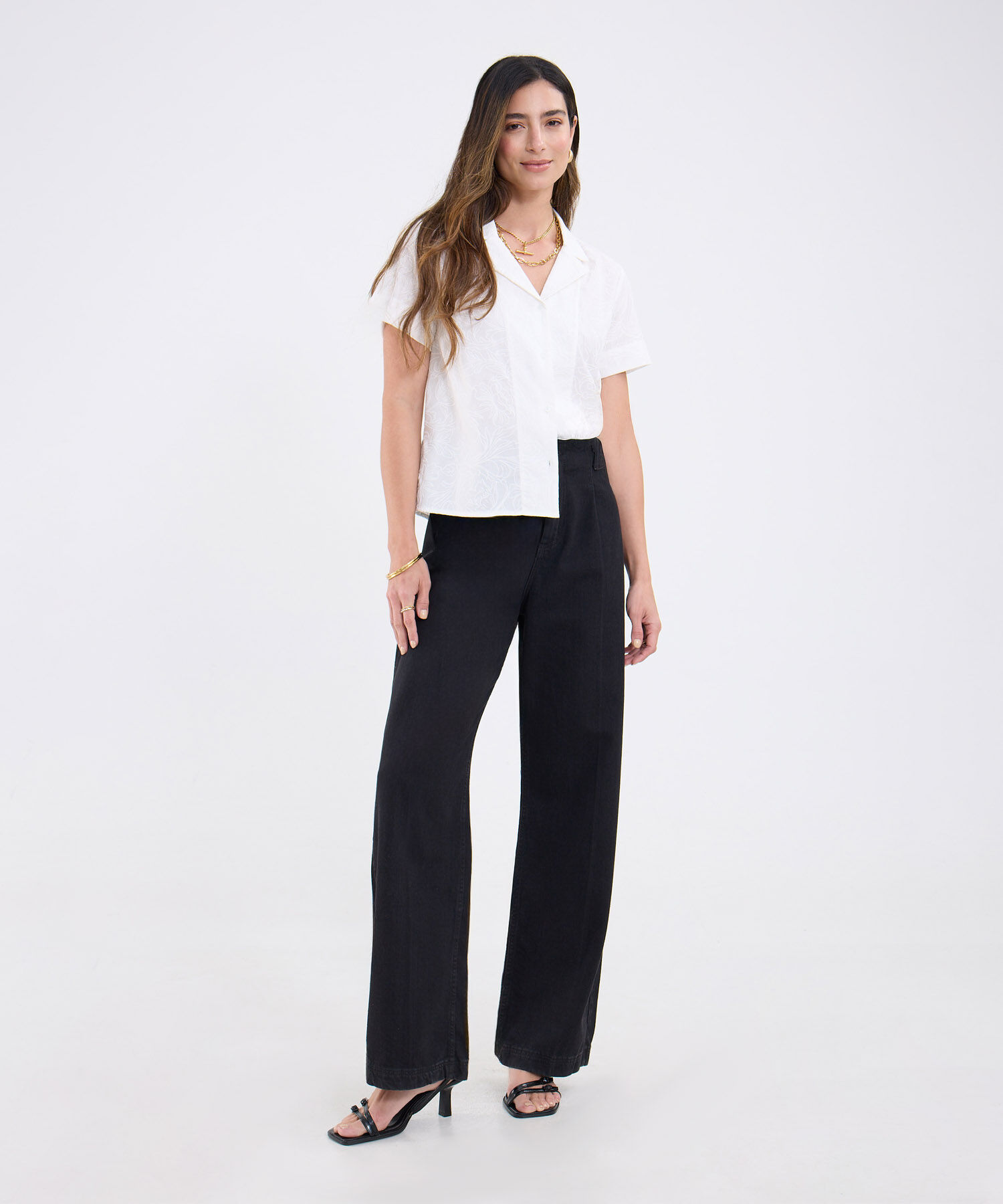 Camisa Estampada Manga Corta