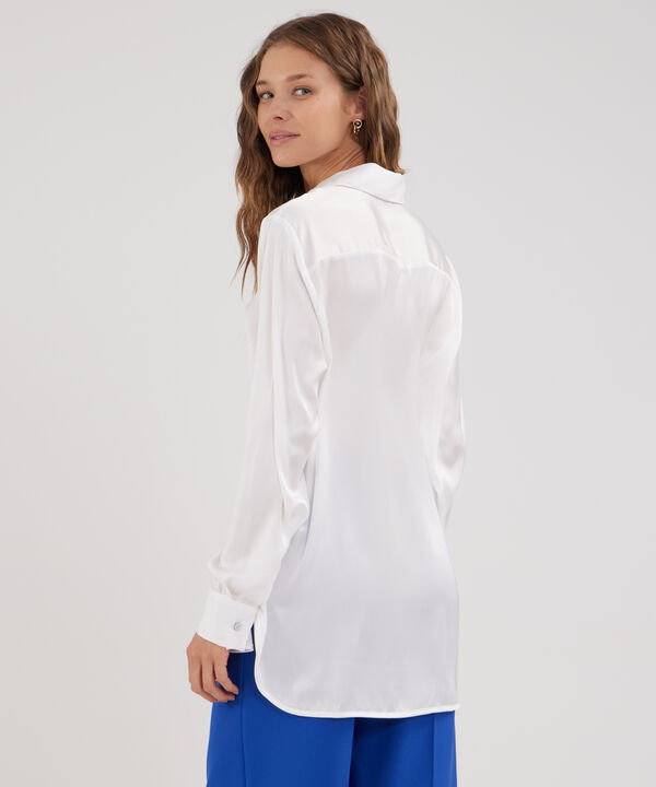 Camisa Unicolor Manga Larga En Satin