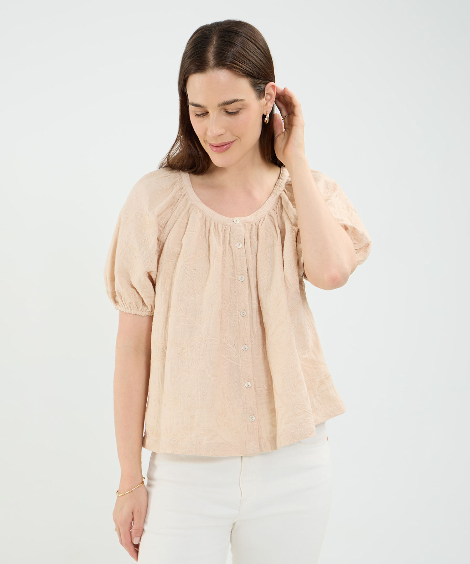 Blusa con Bordado Botánico
