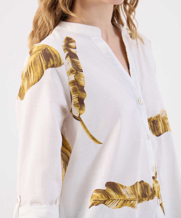 Blusa Para Mujer Estampada Cuello Ner&uacute;