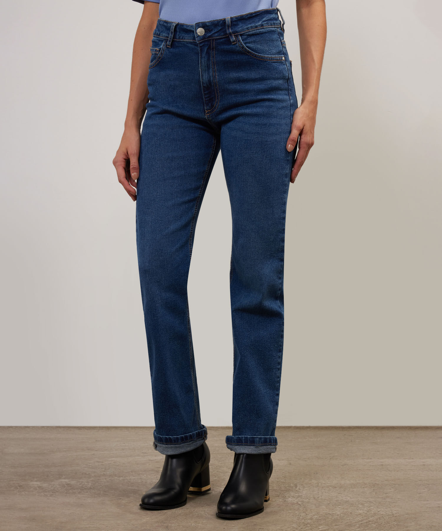 Jean Straight Tono Azul  Oscuro