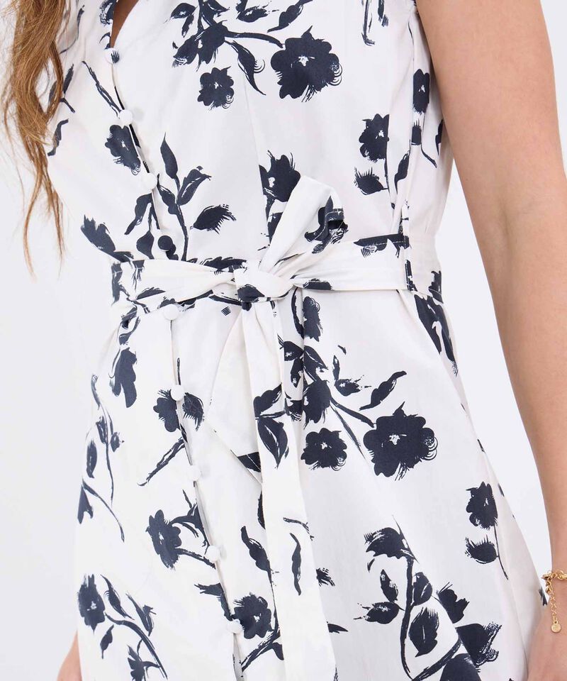 Vestido Estampado Con Cinturon