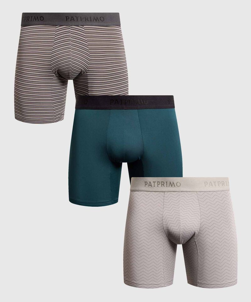 Set x3 B&oacute;xers Medio con Detalles para Hombre