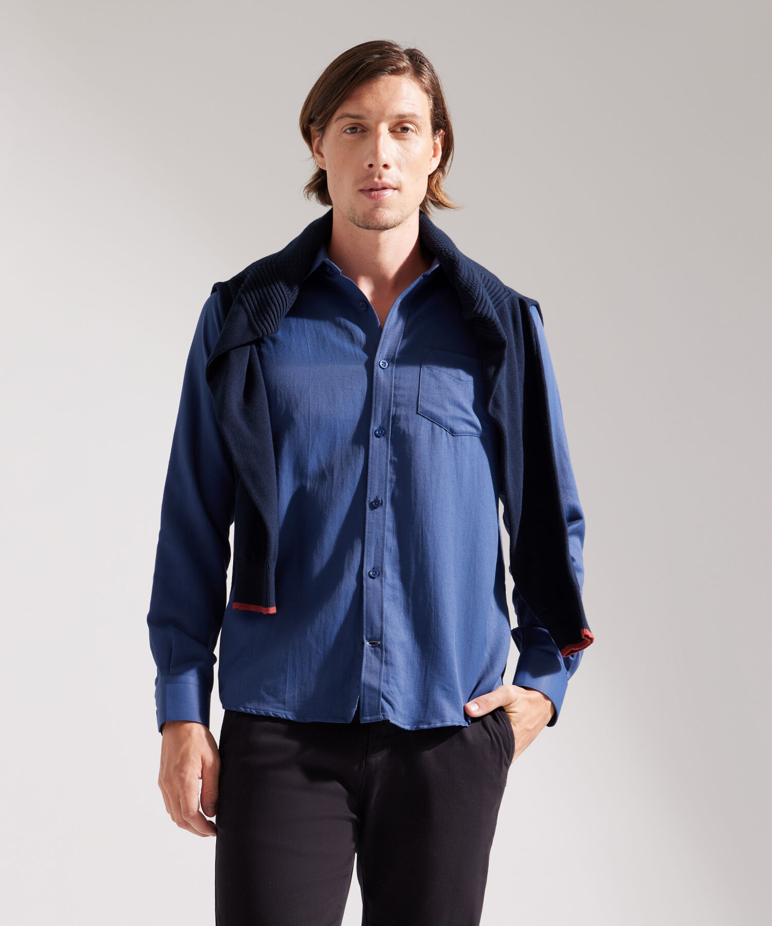 Camisa Corbatera Manga Larga