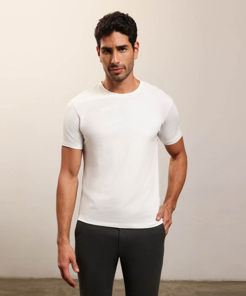 Camiseta B&aacute;sica Cuello Redondo Para Hombre