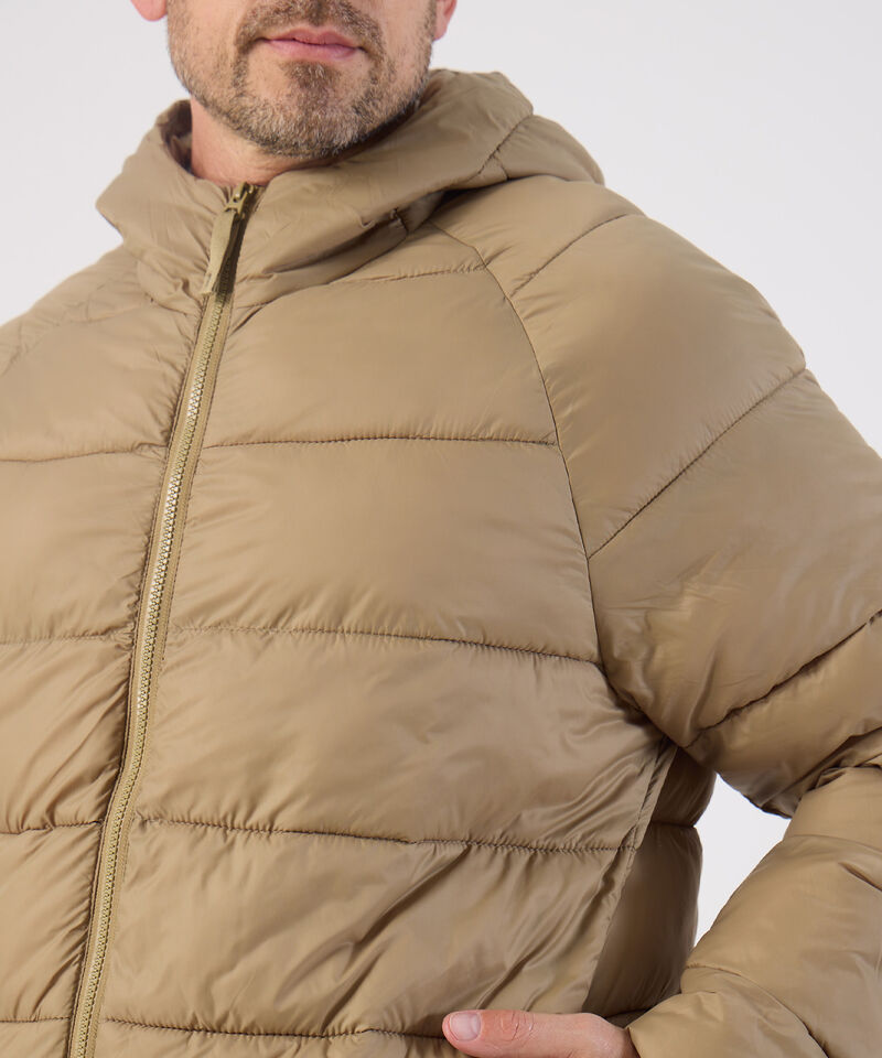Chaqueta Acolchada Con Capota Para Hombre