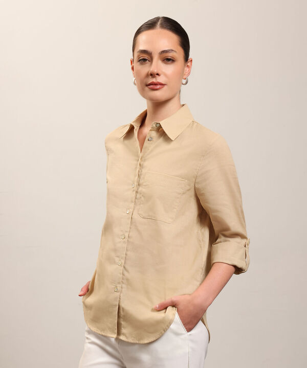 Camisa Dama Azul Claro Manga 3/4 Vers&aacute;til image number null