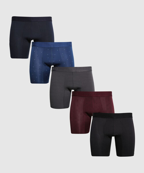 Pantaloncillo Pack X5 Boxer Medio En Microfibra 3Uni Tex/2Est image number null