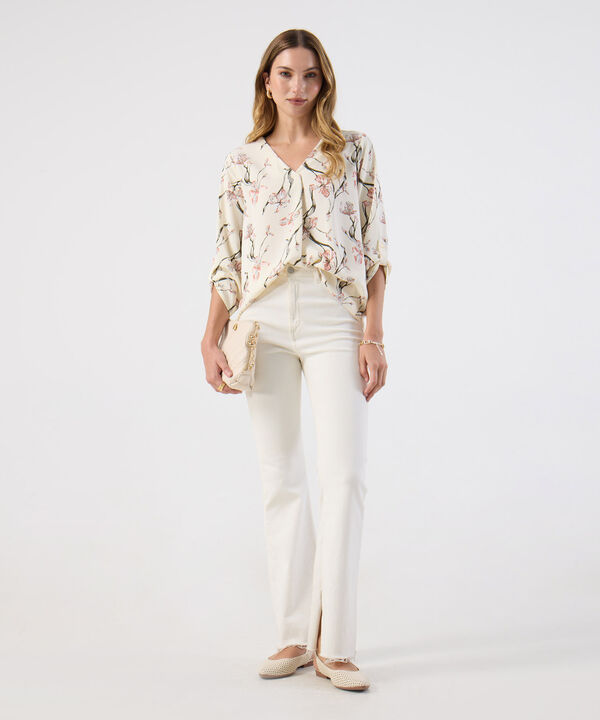 Blusa Mujer Escote V Y Manga 3/4 Vers&aacute;til