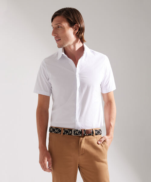 Camisa Manga Corta con Cuello Camisero Blanco image number null