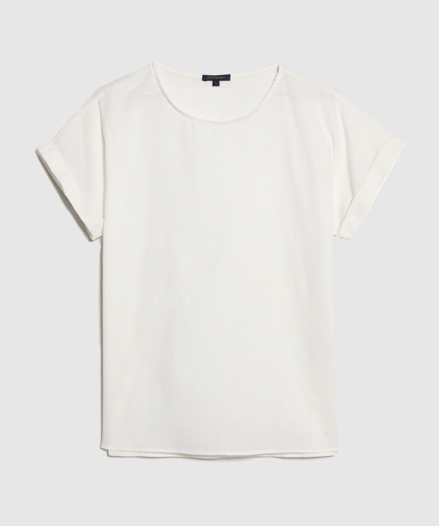 Blusa Manga Corta Con Guardapolvo En Lino Unicolor