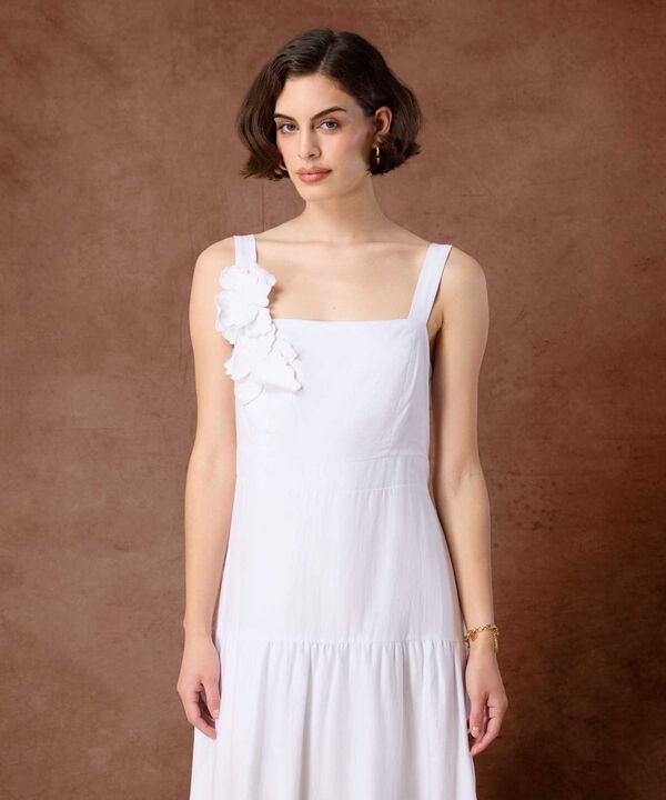 Vestido Maxi De Tirantes Mujer Detalle Floral