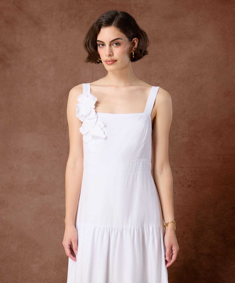 Vestido Maxi De Tirantes Mujer Detalle Floral
