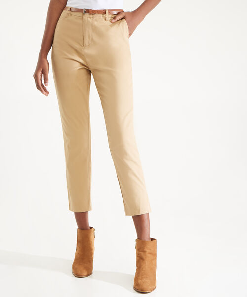 Pantalón Chino Unicolor Con Cinturón image number null
