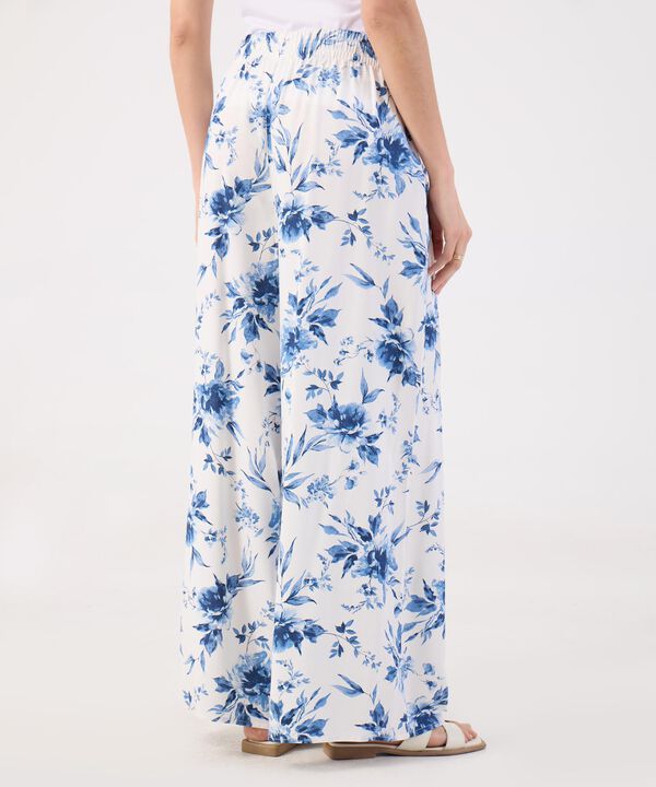 Pantal&oacute;n Fluido Estampado Floral Ancho