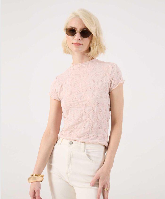 Camiseta Cuello Alto Texturizada