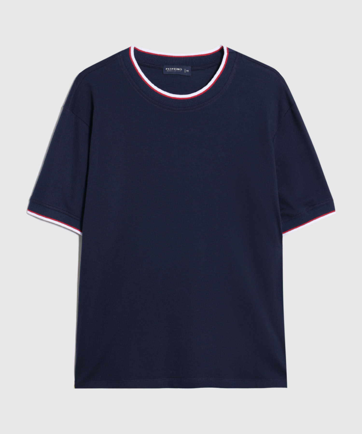 Camiseta Cuello Redondo Contrastado Hombre