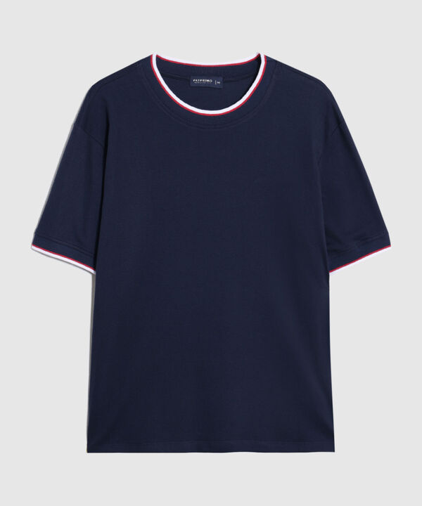 Camiseta Cuello Redondo Contrastado Hombre image number null