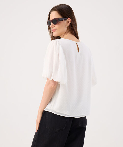 Blusa Texturizada Con Manga Globo