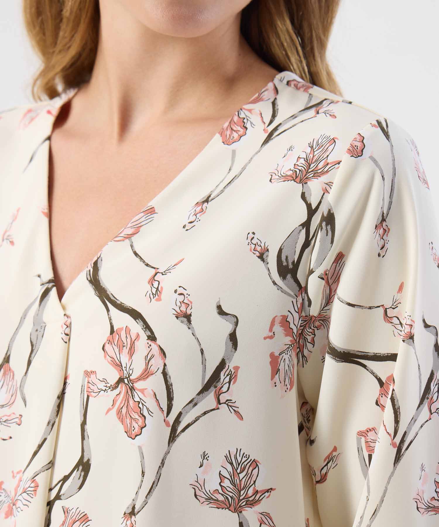 Blusa Mujer Escote V Y Manga 3/4 Vers&aacute;til