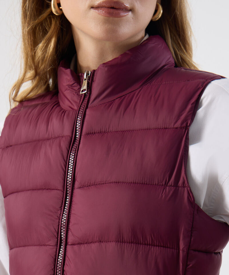 Chaleco Mujer Acolchado Cuello Alto Cremallera