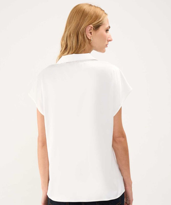 Blusa Satinada Escote en V