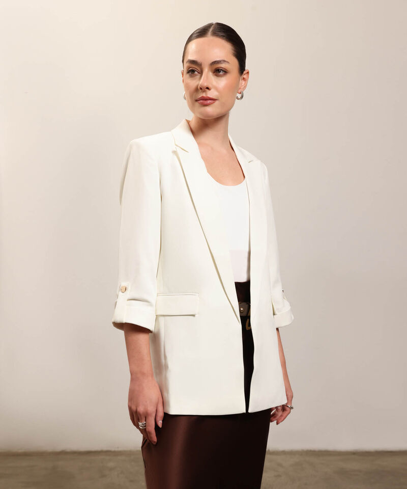 Blazer Unicolor Con Solapa