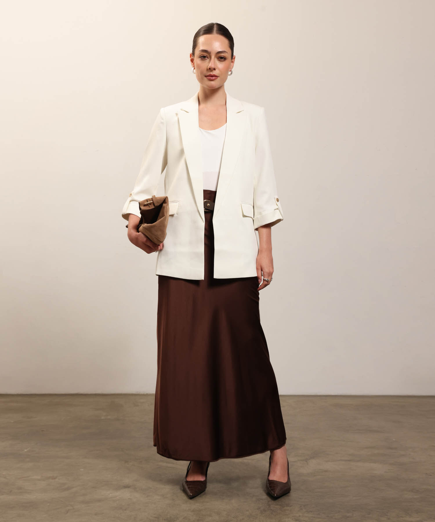 Blazer Unicolor Con Solapa