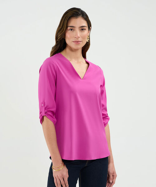 Blusa Escotada Manga ¾ image number null