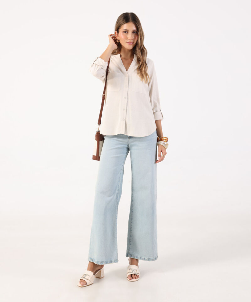 Blusa de Cuello Ner&uacute; con Doble Bolsillo