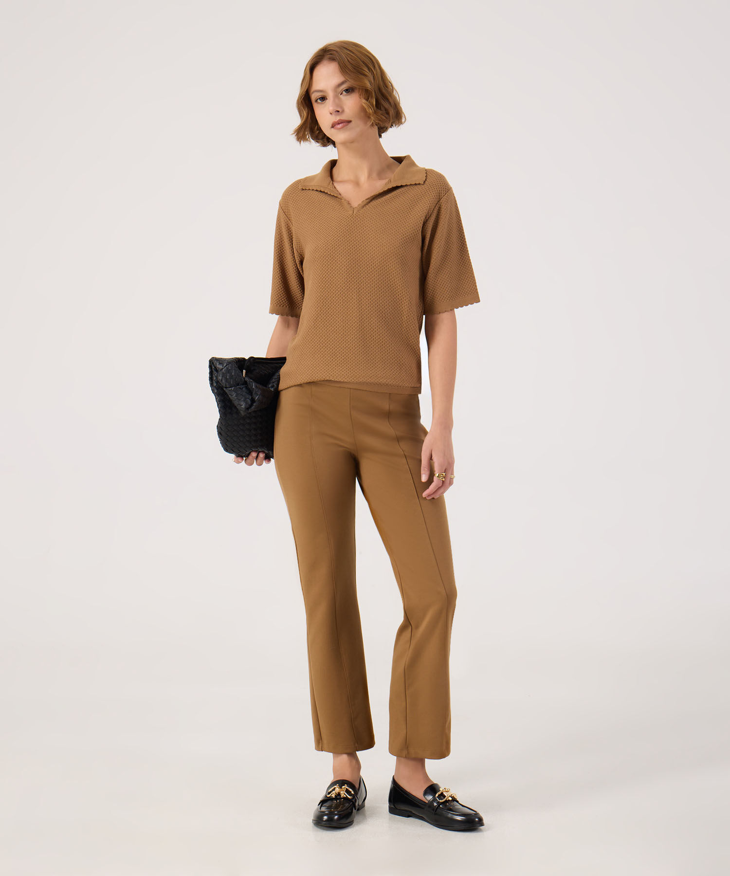 Polo texturizada unicolor 