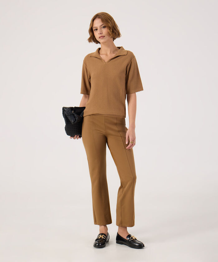 Polo texturizada unicolor 