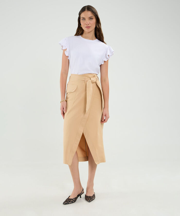 Camiseta Manga Corta Con Boleros Para Mujer