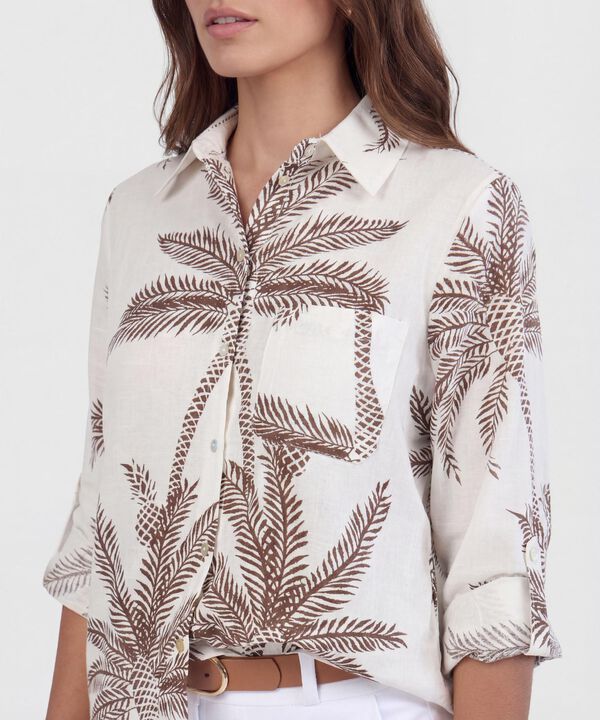 Camisa Estampada Con Charreteras Ajustables 