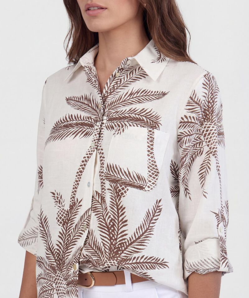 Camisa Estampada Con Charreteras Ajustables 