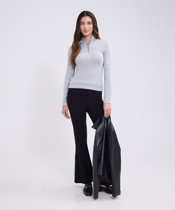 Saco cuello alto, manga larga para mujer