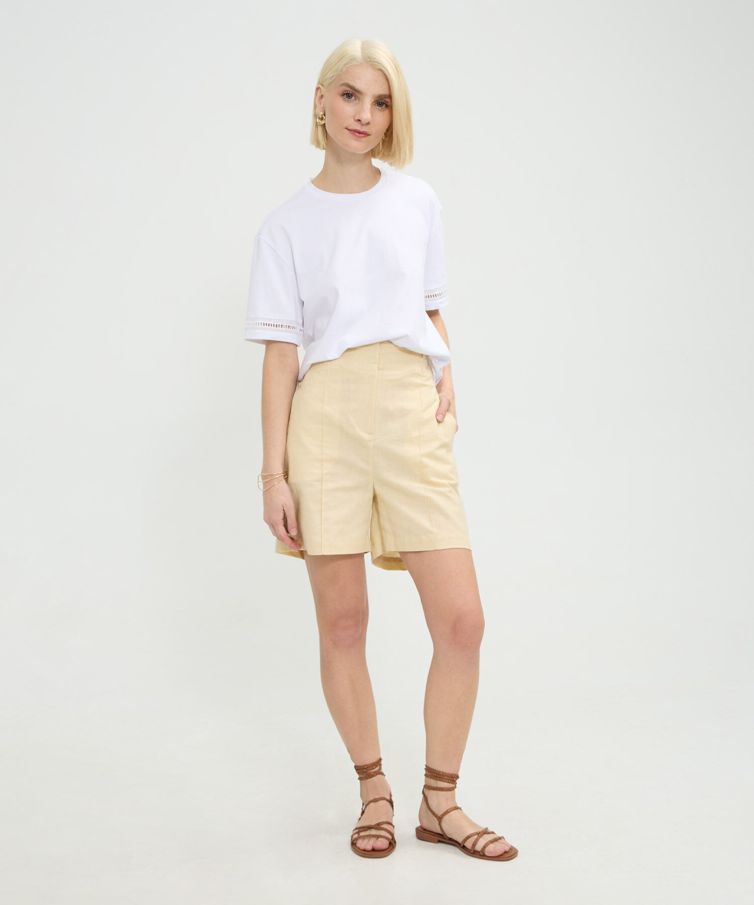 Bermuda En Lino Unicolor