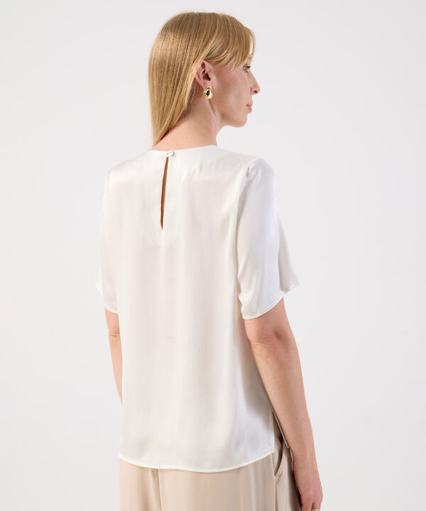 Blusa B&aacute;sica Para Mujer Cuello Redondo Manga Corta