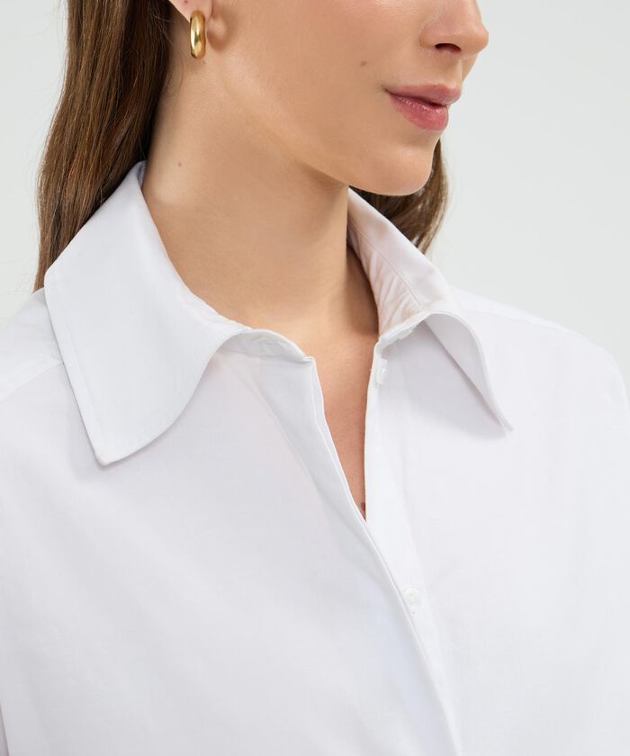 Camisa Manga Larga Unicolor Con Corbata