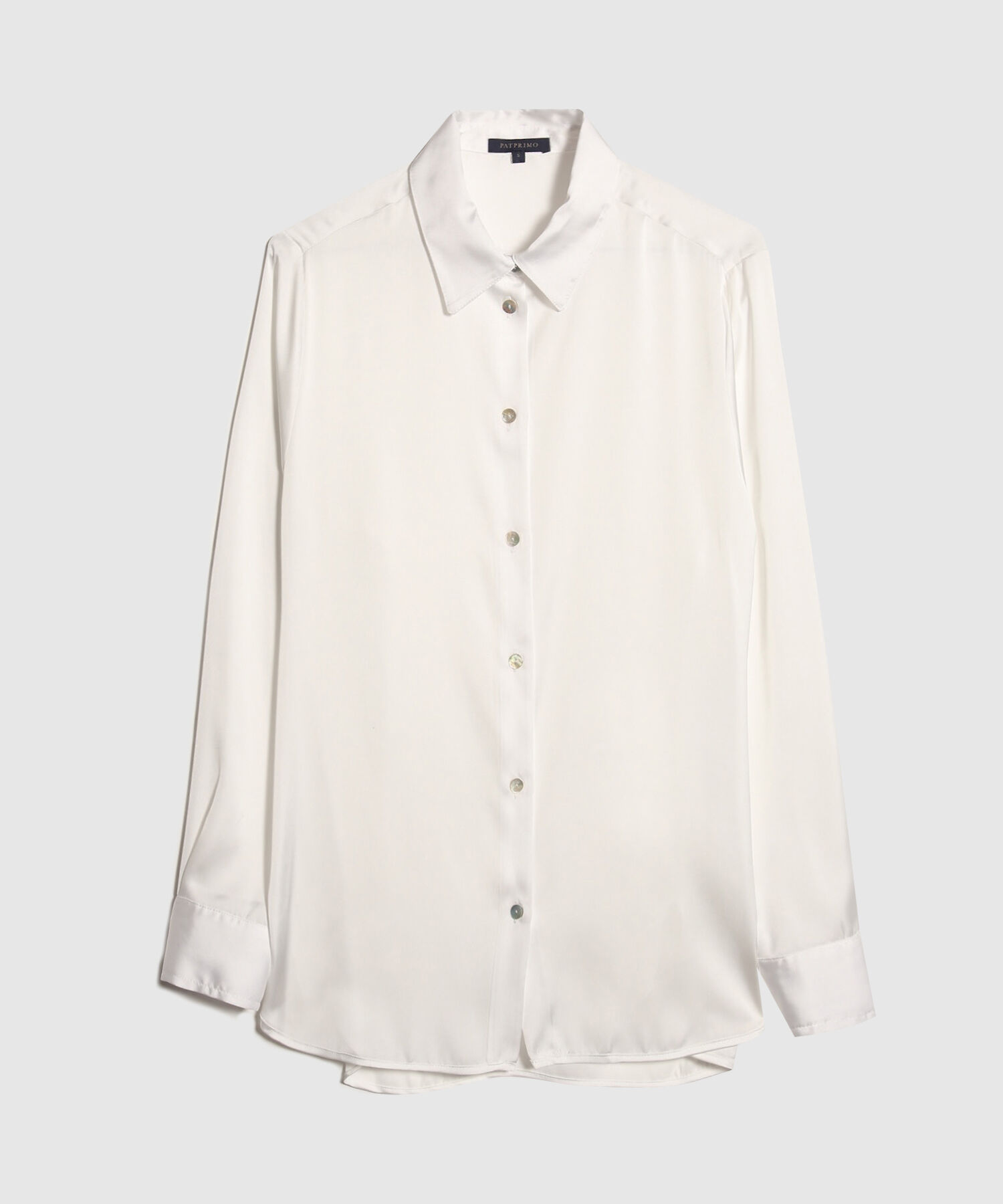 Camisa Unicolor Manga Larga En Satin